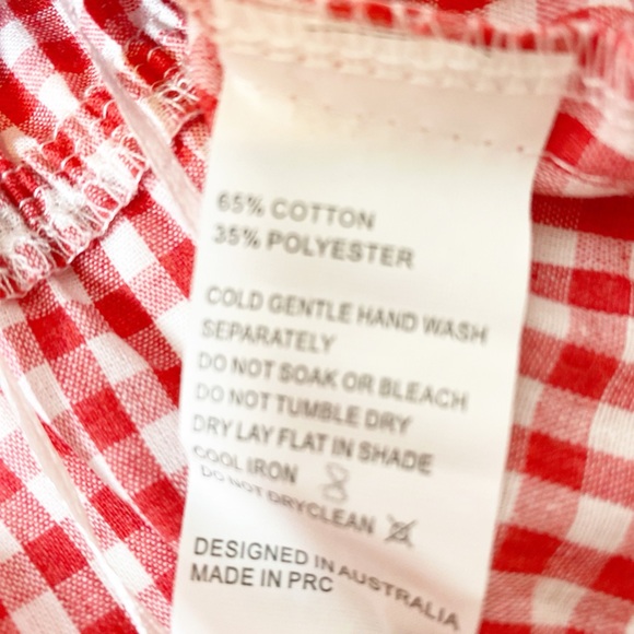 Alot Red Checked Cottage Core Ruffled Dress - Picture 6 of 6